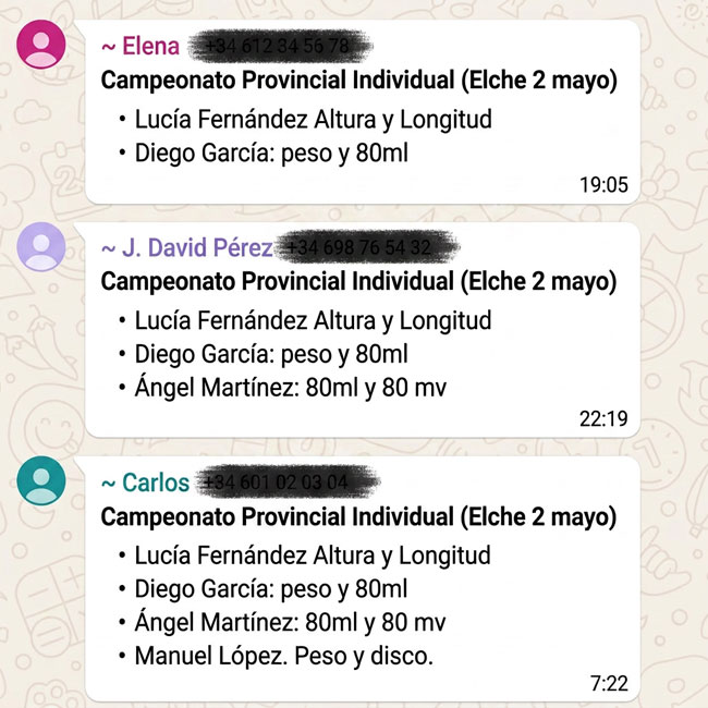 Primeros inscritos