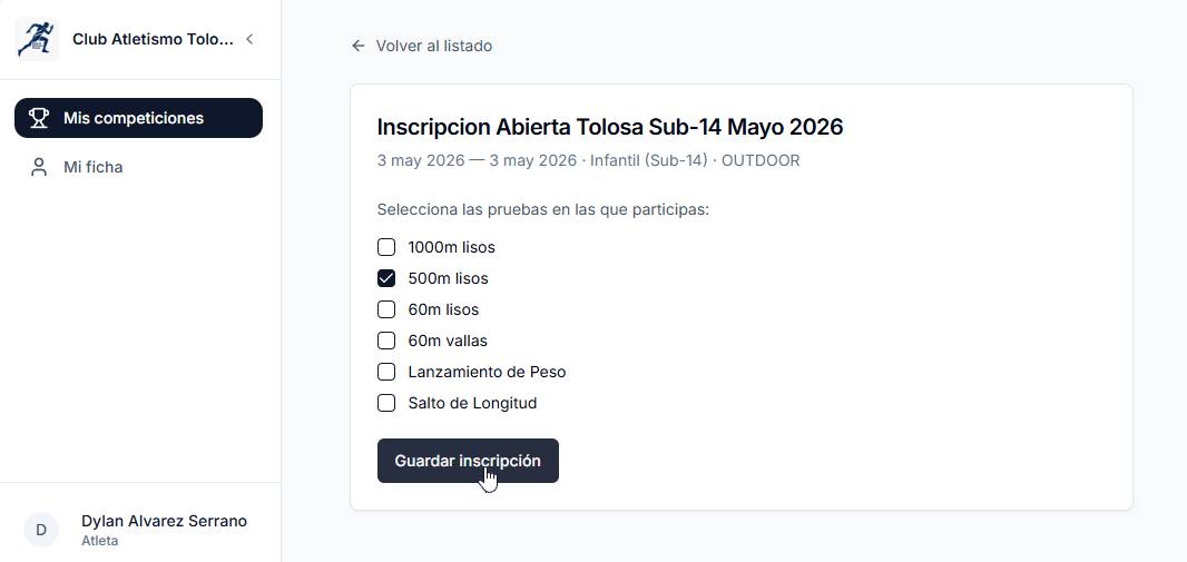 Autogestión del atleta